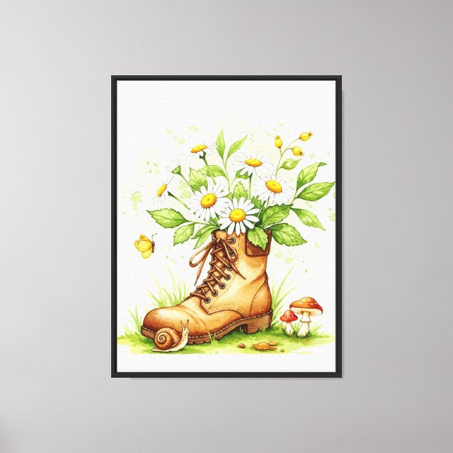 Hiking boot canvas print (Front)