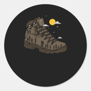 Hiking Boot Classic Round Sticker