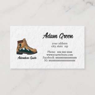 Hiking boot graphic business card