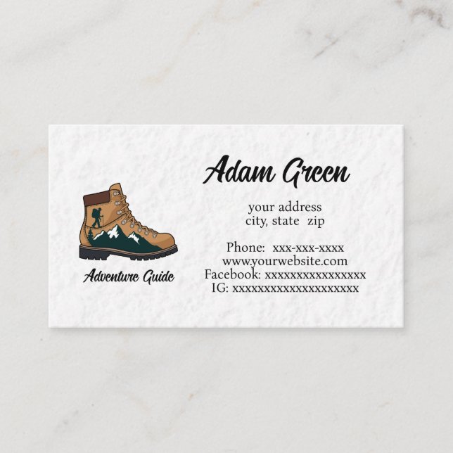 Hiking boot graphic business card (Front)