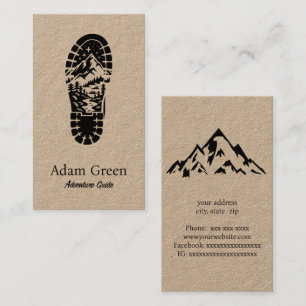 Hiking boot silhouette business card