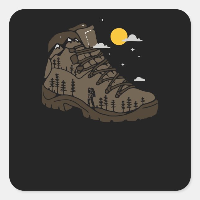 Hiking Boot Square Sticker (Front)