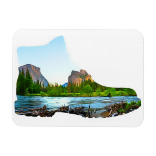 Hiking boot views magnet