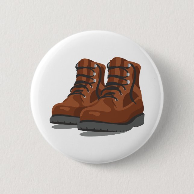 Hiking Boots 6 Cm Round Badge (Front)