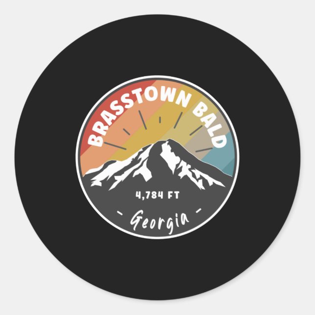 Hiking Brasstown Bald Georgia Classic Round Sticker (Front)