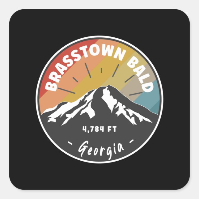 Hiking Brasstown Bald Georgia Square Sticker (Front)