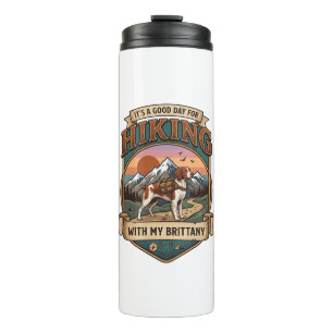 Hiking Brittany Dog Backpack Mountains Thermal Tumbler