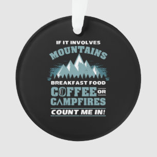 Hiking Camping Coffee Ornament