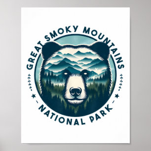 Hiking Camping Great Smoky Mountains National Park Poster