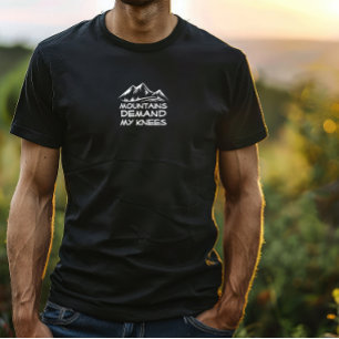 Hiking camping humor black white T-Shirt