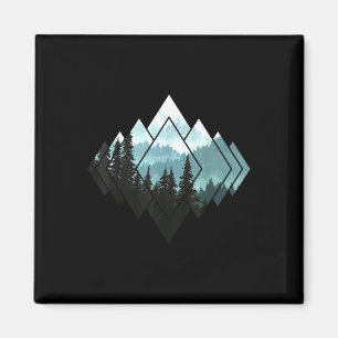 Hiking Camping Mountains Nature Trekking Hiking Gi Magnet