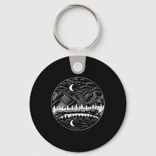 Hiking Camping Nature Outdoor Mountains Hiker Camp Key Ring