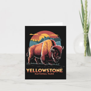 Hiking Camping Retro Yellowstone National Park Bis Card