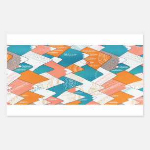 Hiking Camping World Travel Mountain Peaks Rectangular Sticker