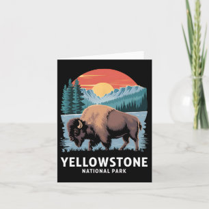 Hiking Camping Yellowstone National Park Wildlife Card