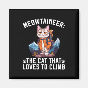 Hiking Cat Hiker Cat Owner Mountain Climbing Kitty Magnet