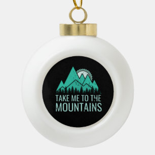 Hiking ceramic ball christmas ornament