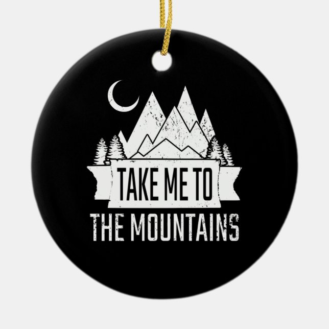 Hiking Ceramic Ornament (Front)