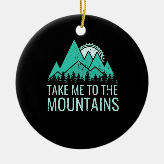 Hiking Ceramic Ornament (Front)