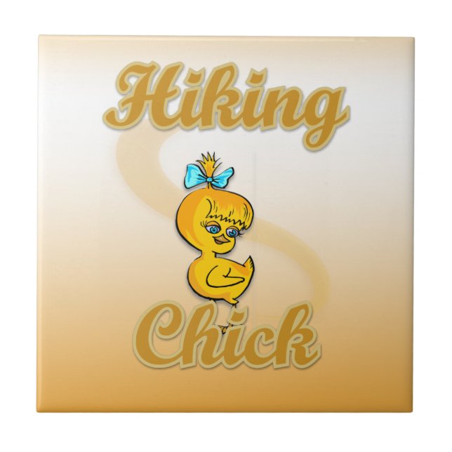 Hiking Chick Ceramic Tile (Front)