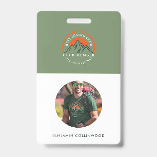 Hiking Club Employee and Members Photo ID Badge