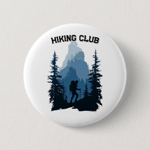 Hiking Club Mountain Silhouette Adventure Graphic 6 Cm Round Badge