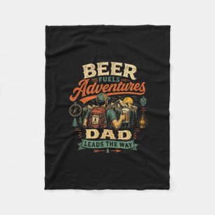 Hiking dad beer drinking funny retro 70s vintage fleece blanket