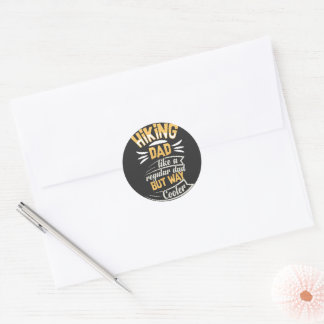 Hiking Dad Fathers Day Classic Round Sticker