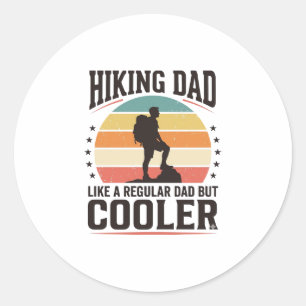 Hiking Dad Vintage Cooler Shirt Design_1 Classic Round Sticker