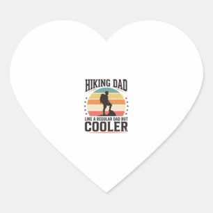 Hiking Dad Vintage Cooler Shirt Design_1 Heart Sticker