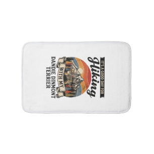 Hiking Dandie Dinmont Terrier Dog Mountain Retro S Bath Mat