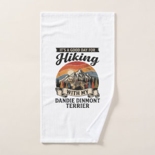 Hiking Dandie Dinmont Terrier Dog Mountain Retro S Hand Towel