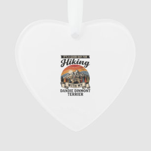 Hiking Dandie Dinmont Terrier Dog Mountain Retro S Ornament