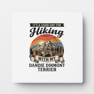 Hiking Dandie Dinmont Terrier Dog Mountain Retro S Plaque