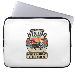 Hiking Dandie Dinmont Terrier Dog Mountain Sunset Laptop Sleeve