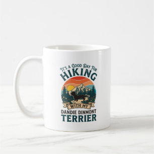 Hiking Dandie Dinmont Terrier Dog Mountains Sunset Coffee Mug