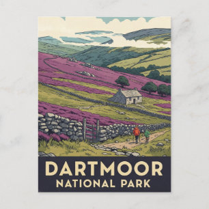 Hiking Dartmoor National Park Travel Postcard