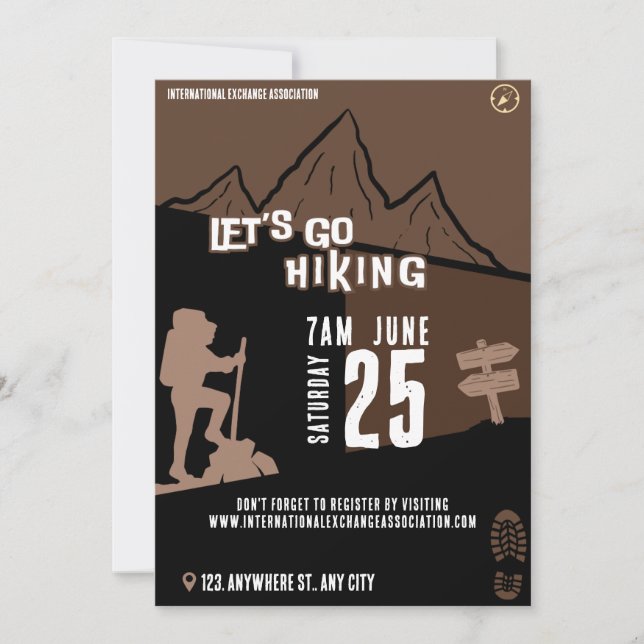 Hiking day event  invitation (Front)