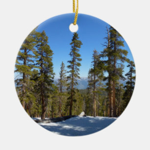 Hiking Down from Mitchell Peak at Sequoia Ceramic Ornament
