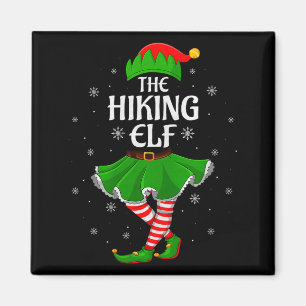 Hiking Elf Christmas Family Girls Women Elf Squad  Magnet