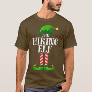 Hiking Elf Matching Family Group Christmas Party T-Shirt