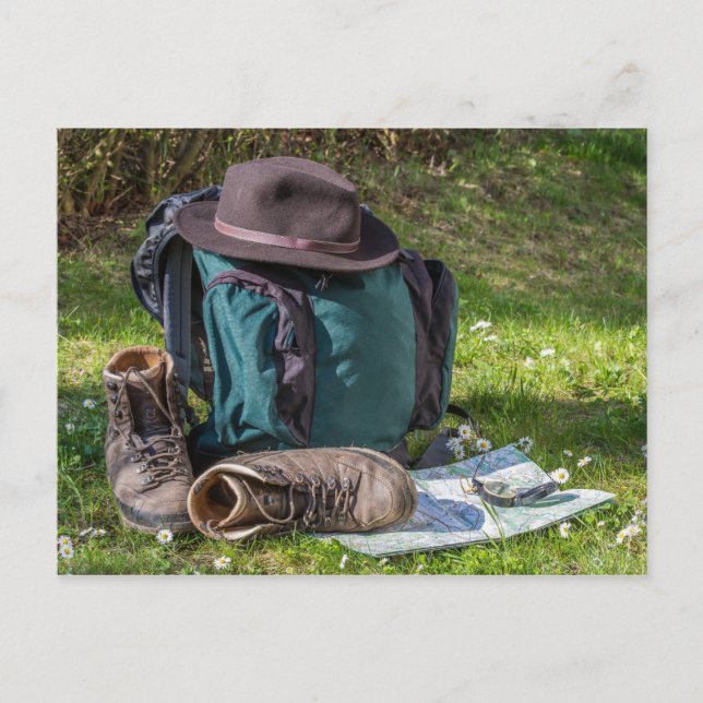 Hiking equipment postcard (Front)