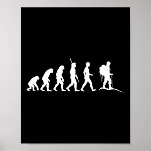 Hiking Evolution Walking Walker Hiker Wandering Poster
