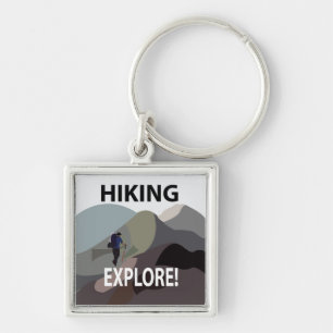 Hiking Explore Mountains Adventure Hiking  Key Ring