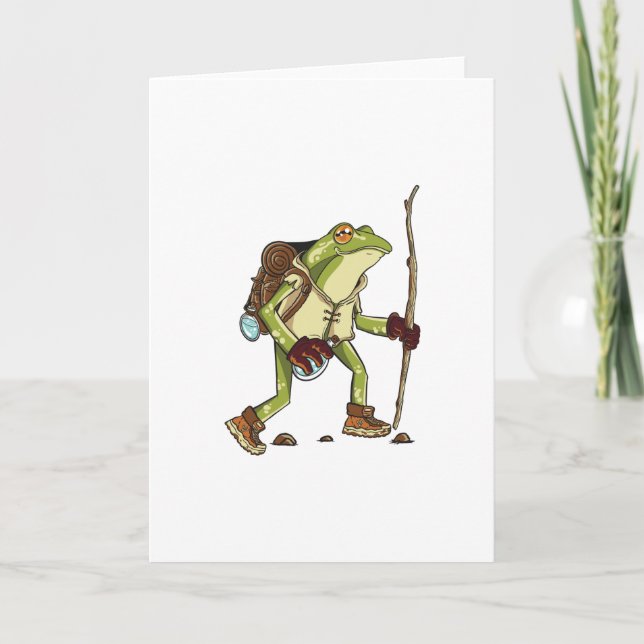 Hiking Frogs Mountain Hiker Hike Gift Card (Front)