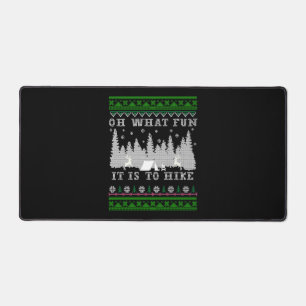 hiking fun Ugly Christmas Desk Mat