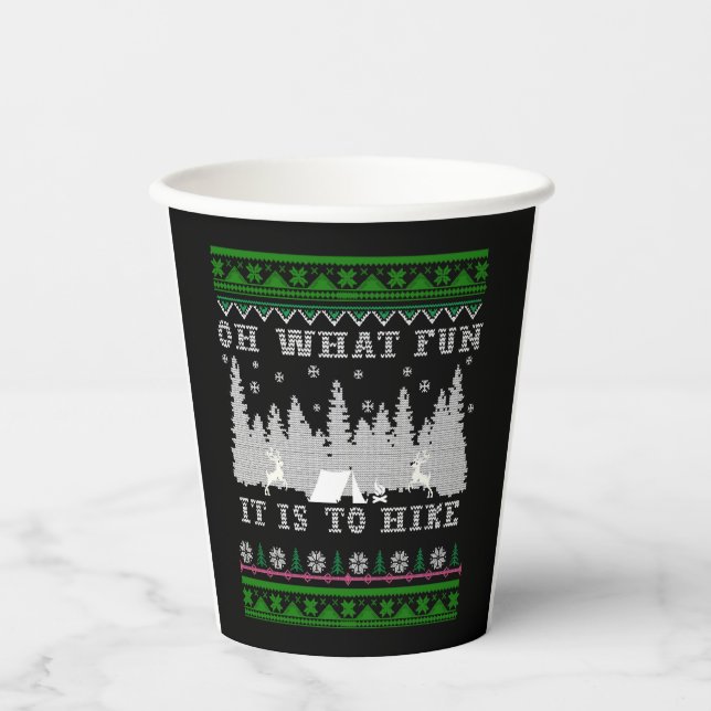 hiking fun Ugly Christmas Paper Cups (Front)