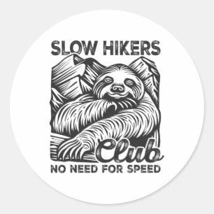Hiking Funny Hiker Backpacking Slow Hikers Club Sl Classic Round Sticker