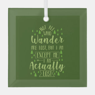 Hiking Funny Saying   Glass Tree Decoration