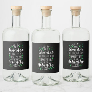 Hiking Funny Saying Liquor Bottle Label